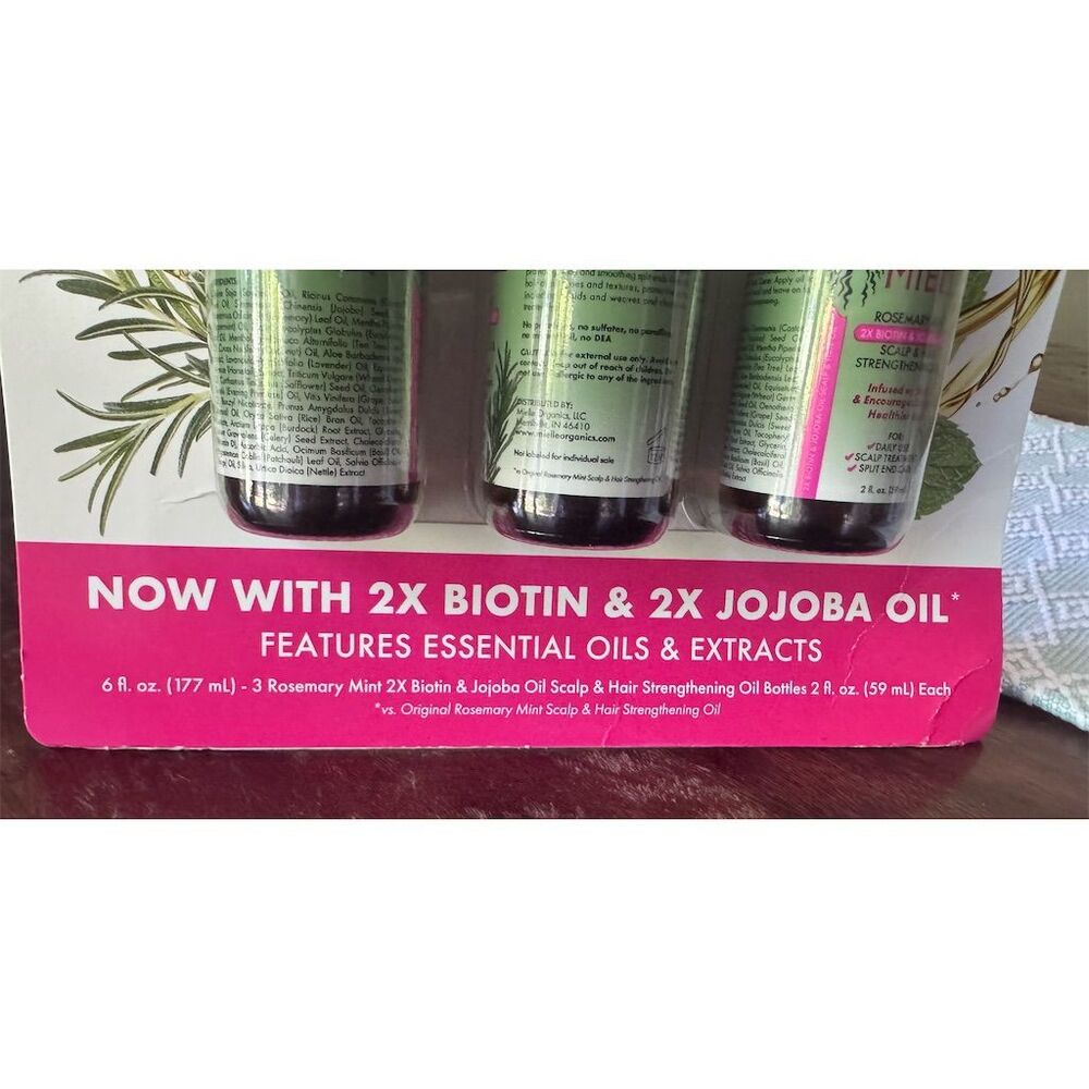 Mielle Rosemary Mint Scalp & Hair Strengthening Oil 3-Pack 2 fl oz Each - Picture 3 of 9
